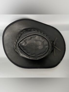 Barmah Australia Black Leather Outback Cowboy Hat Size L